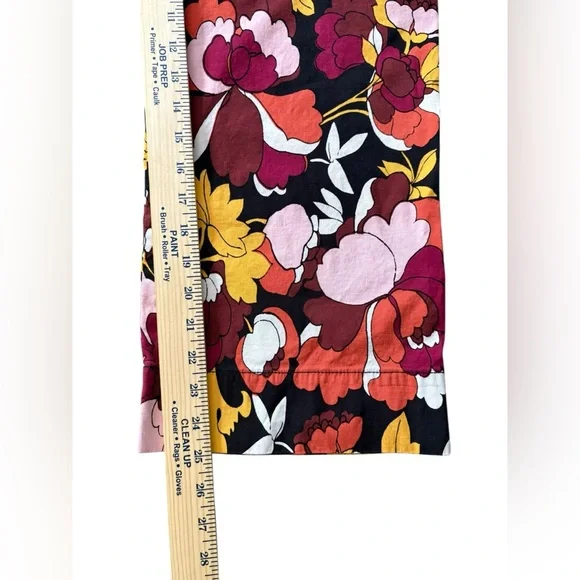 Anthropologie Maeve The Colette Cropped Wide-Leg Pants Floral Mod Size 27 Linen - Picture 6 of 11